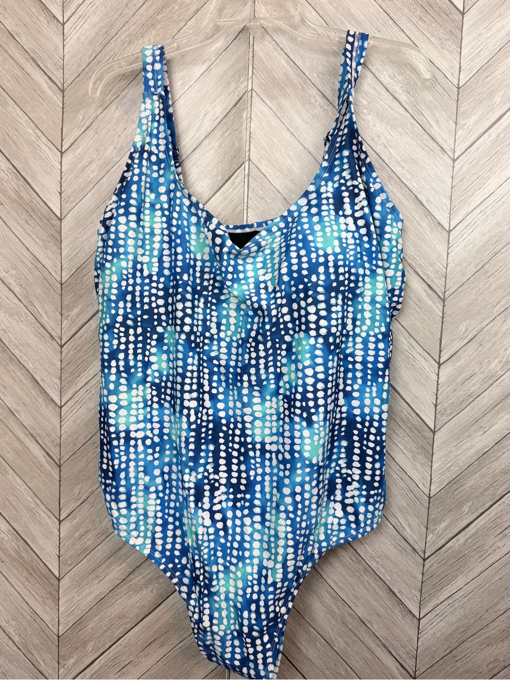 Swim 365 22w Blue Patterned one piece bathing suit